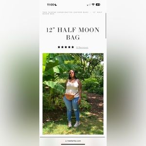 Tree Fairfax 12” Half Moon Bag in Russet Tan with 60” strap